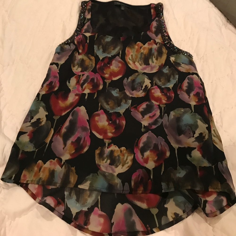 MM Couture Abstract Tulip Blouse with Beading